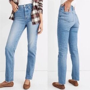 Madewell Full Length Classic Straight Leg Jeans Blue Wash Denim Womens Size 28